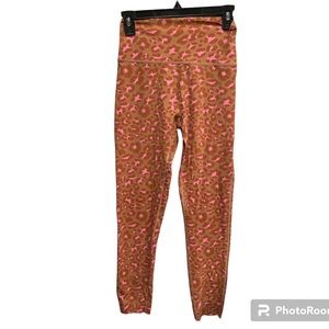 Aerie Offline Legging size medium. Tan with pink animal print Canyon Creek print